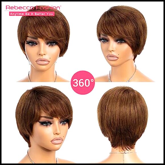 Pixie Cut Human Hair Wig Short Straight Glueless Chic Fashion main image 7